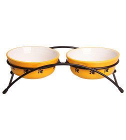 Миски Mr.Kranch на подставке для собак и кошек двойные 2x290 мл оранжевые