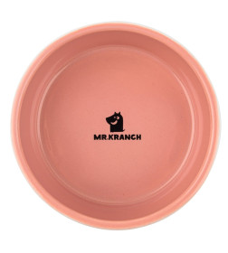 Миска Mr.Kranch для собак и кошек из фарфора "Тропики", 450мл, розовая