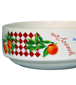 Миска Mr.Kranch для собак и кошек из фарфора "Апельсины", 350мл, белая