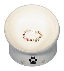 Миска Mr.Kranch керамическая для кошек на подставке 120 мл, серая