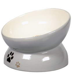 Миска Mr.Kranch керамическая для кошек на подставке 120 мл, серая