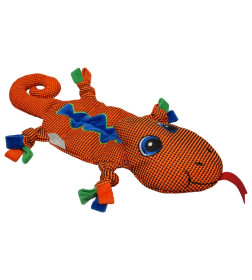 Игрушка Mr.Kranch для собак Ящерка плюшевая с пищалкой 38 см оранжевая