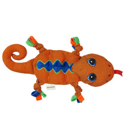 Игрушка Mr.Kranch для собак Ящерка плюшевая с пищалкой 38 см оранжевая
