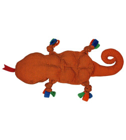 Игрушка Mr.Kranch для собак Ящерка плюшевая с пищалкой 38 см оранжевая