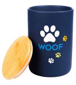 Бокс Mr.Kranch керамический для хранения корма для собак WOOF 1900 мл черный