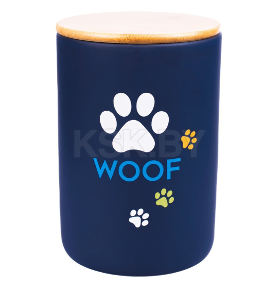Бокс Mr.Kranch керамический для хранения корма для собак WOOF 1900 мл черный (MKR020238) 