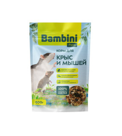Корм Bambini Pets для крыс и мышей, 800гр
