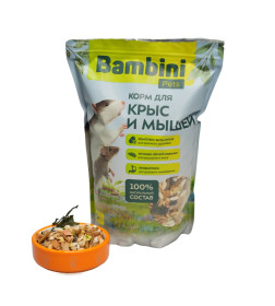 Корм Bambini Pets для крыс и мышей, 800гр