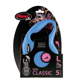 Поводок-рулетка Flexi New Classic L (до 50 кг) лента 5 м синяя