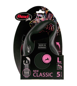 Поводок-рулетка Flexi New Classic L (до 50 кг) лента 5 м черная