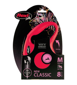 Поводок-рулетка Flexi New Classic M (до 20 кг) 8 м трос красная