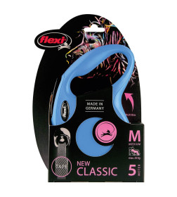 Поводок-рулетка Flexi New Classic M (до 25 кг) 5 м лента синяя