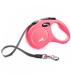 Поводок-рулетка Flexi New Classic S (до 15 кг) 5 м лента красная