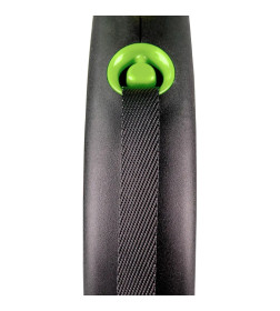 Поводок-рулетка Flexi Black Design M (до 25 кг) 5 м лента черный/зеленый