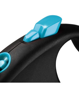 Поводок-рулетка Flexi Black Design M (до 25 кг) 5 м лента черный/синий