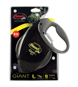 Поводок-рулетка Flexi Giant Neon L (до 50 кг) лента 8 м, светоотражающая, желтый неон