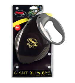 Поводок-рулетка Flexi Giant Neon XL (от 50 кг) лента 8 м, светоотражающая, желтый неон