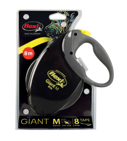 Поводок-рулетка Flexi Giant Neon M (до 25 кг) лента 8 м, светоотражающая, желтый неон