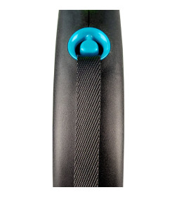 Поводок-рулетка Flexi Black Design S (до 15 кг) 5 м лента черный/синий