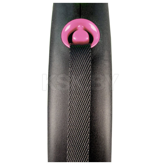 Поводок-рулетка Flexi Black Design S (до 15 кг) 5 м лента черный/розовый (98033913) 