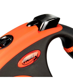 Поводок-рулетка Flexi Xtreme L (до 65 кг) 5 м лента оранжевая