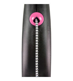 Поводок-рулетка Flexi Black Design XS (до 8 кг) 3 м трос черный/розовый
