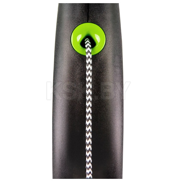 Поводок-рулетка Flexi Black Design XS (до 8 кг) 3 м трос черный/зеленый (98033227) 