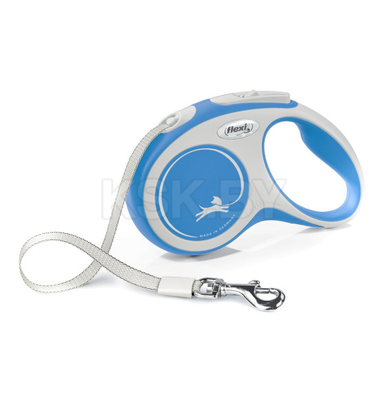 Поводок-рулетка Flexi NEW LINE Comfort XS (до 12 кг) лента 3 м серый/синий (98043431) 