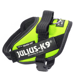 Шлейка для собак JULIUS-K9  IDC®-Powerharness Mini-Mini (40-53см/ 4-7кг), зеленый неон