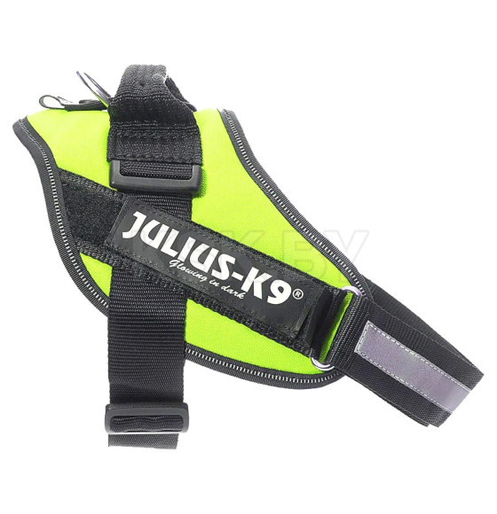 Шлейка для собак JULIUS-K9  IDC®-Powerharness 0 (58-76см/ 14-25кг), зеленый неон (616540) 