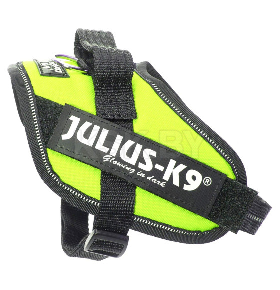 Шлейка для собак JULIUS-K9  IDC®-Powerharness Mini (49-67см/ 7-15кг), зеленый неон (616434) 