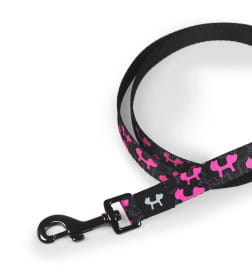 Поводок United Pets для собак Complete me Identity 140 см, 16 мм, черный с розовым