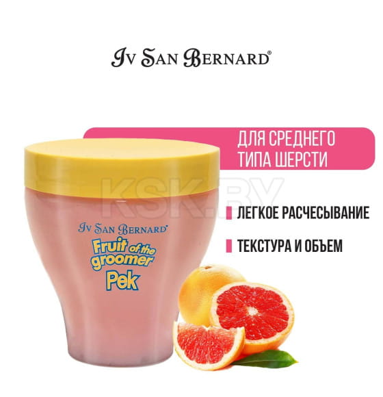Восстанавливающая маска для шерсти средней длины с витаминами ISB Fruit of the Groomer Pink Grapefruit 250 мл (NMASPO250) 
