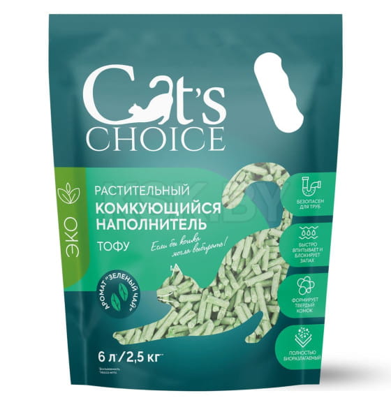 Растительный комкующийся наполнитель тофу Cat's choice с ароматом 