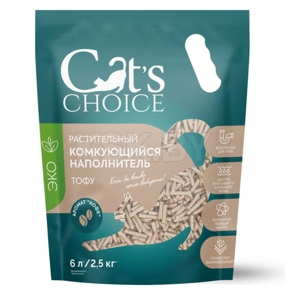 Растительный комкующийся наполнитель тофу Cat's choice с ароматом 