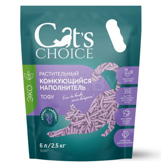 Растительный комкующийся наполнитель тофу Cat's choice с ароматом 