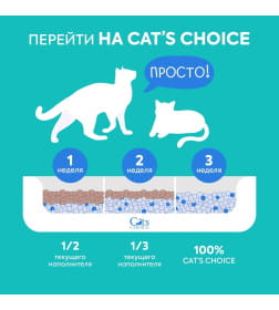 Силикагелевый впитывающий наполнитель Cat's choice с синими гранулами 5л/2 кг