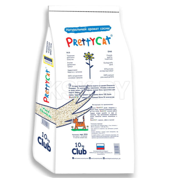 Наполнитель PrettyCat впитывающий древесный 