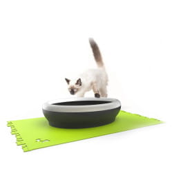 Туалет-лоток United Pets "Vicci-Cat" с совком+подставкой в комплекте 53х40х16/13х10х26 черный