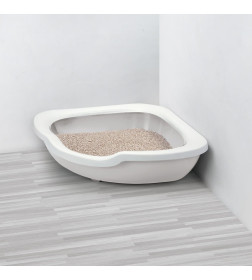 Туалет-лоток для кошек IMAC угловой FRED 51х51х15,5h см, светло-серый