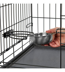 Миска MidWest для собак, для клеток и вольеров 300 мл нержавеющая сталь