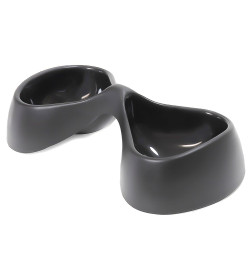 Миска United Pets двойная Bicio, 2х230 мл, черная