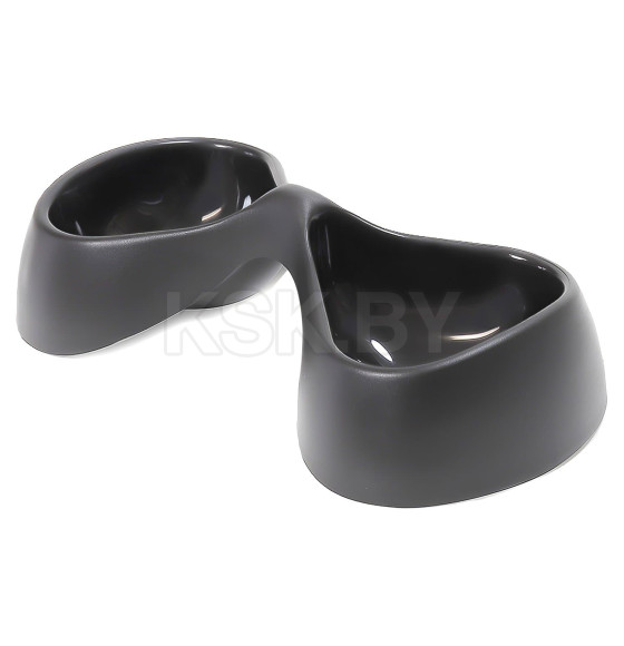 Миска United Pets двойная Bicio, 2х230 мл, черная (GU0121NE) 