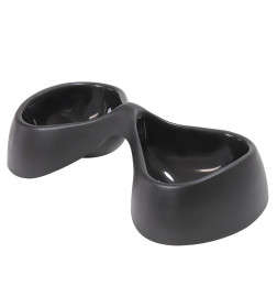 Миска United Pets двойная Bicio, 2х230 мл, черная