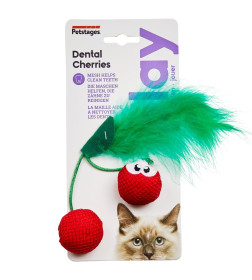 Игрушка для кошек Petstages Dental "Вишни" с кошачьей мятой, 7 см