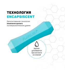 Жевательная палочка Playology SQUEAKY CHEW STICK для собак средних пород с ароматом арахиса, средняя, цвет голубой