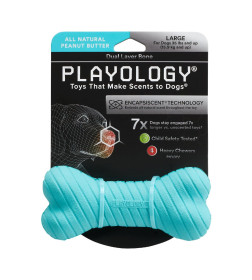Двухслойная жевательная косточка Playology DUAL LAYER BONE для собак средних и крупных пород с ароматом арахиса, большая, цвет гол