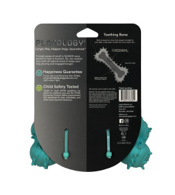 Дентальная жевательная косточка Playology PUPPY TEETHING BONE для щенков 4-8 месяцев с ароматом арахиса, цвет голубой