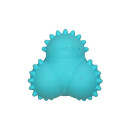 Дентальный жевательный тройной мяч Playology  SQUEAKY BOUNCE BALL для щенков 4-8 месяцев с ароматом арахиса, цвет голубой (P33365) 