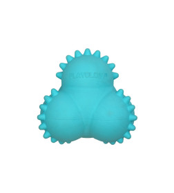Дентальный жевательный тройной мяч Playology  SQUEAKY BOUNCE BALL для щенков 4-8 месяцев с ароматом арахиса, цвет голубой